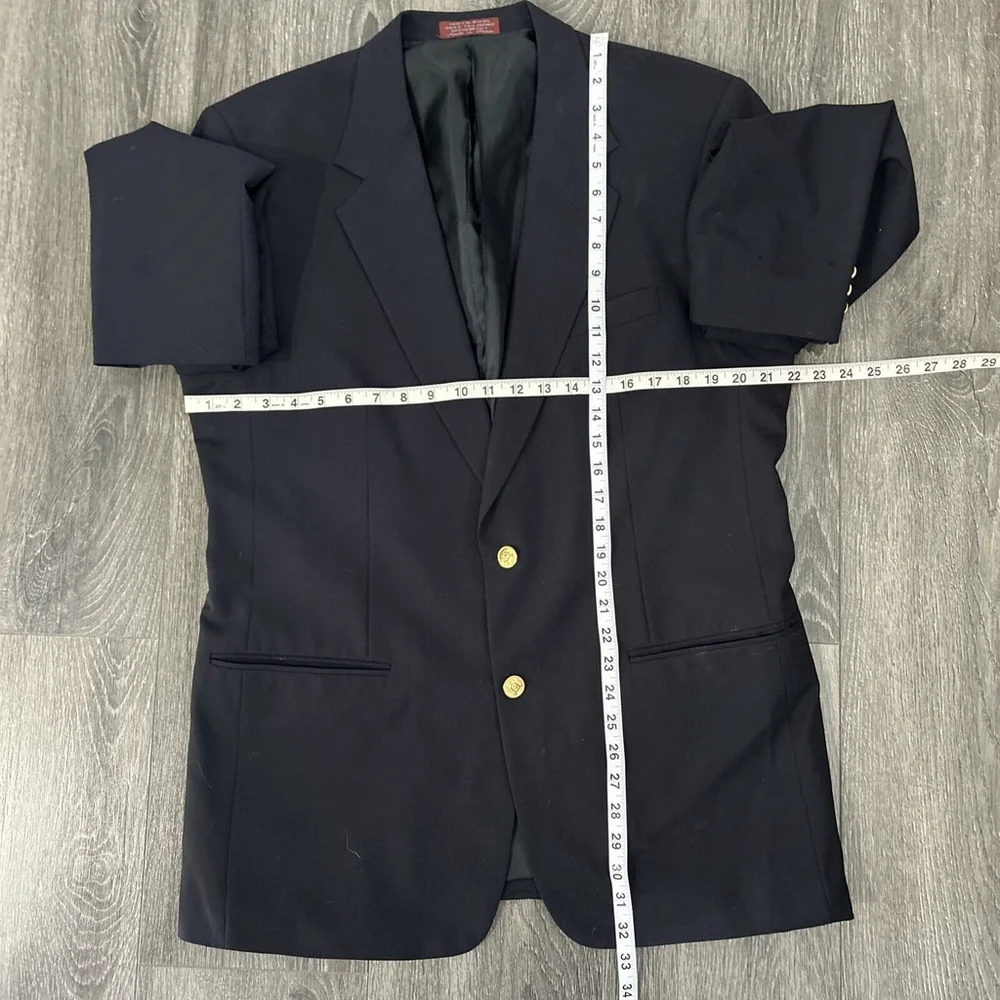 Newcastle York 42R Black Wool Two Button Vented Jacket